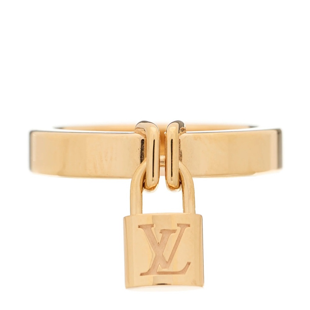 Authenthic Louis Vuitton 18k Rose Gold Lockit Ring Size 49 / 5